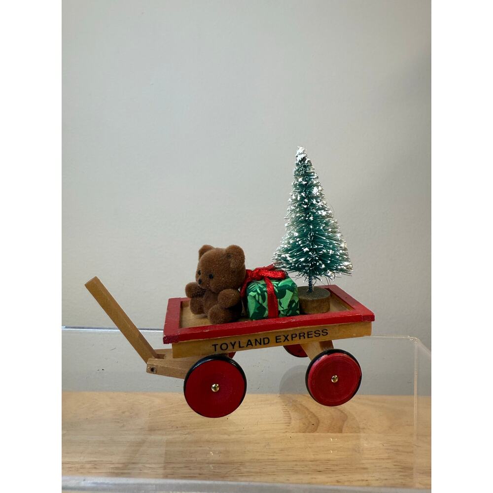 Vintage Byers' Choice Ltd. Toyland Express Wagon Miniature Ornament 1993